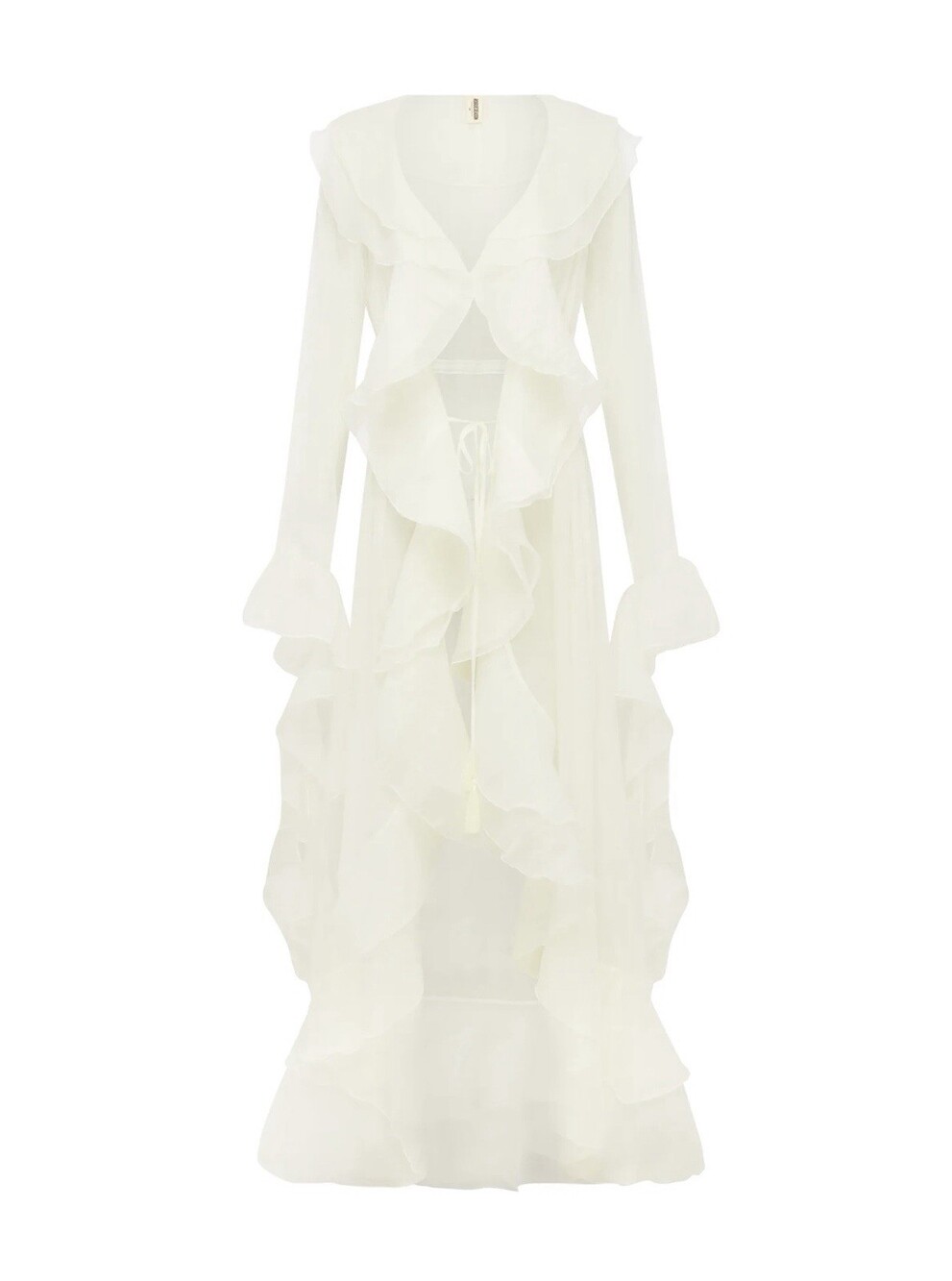 Gaia Beach Robe Ivory Size S/M Soft Chiffon Long Sleeve
